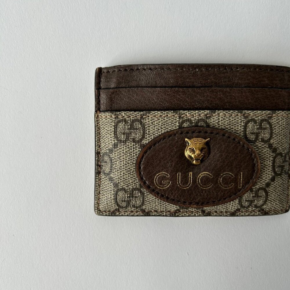 GUCCI SIGNATURE NEO VINTAGE GG SUPREME CARD HOLDER WALLET - Picture 4 of 6